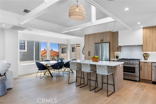 Vaulted ceilings in the Kitchen bring on more space and light.