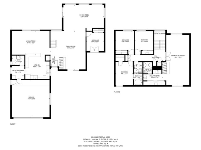 Upper and Lower Level Floor Plans for 3338 Seaclaire Drive, Rancho Palos Verdes