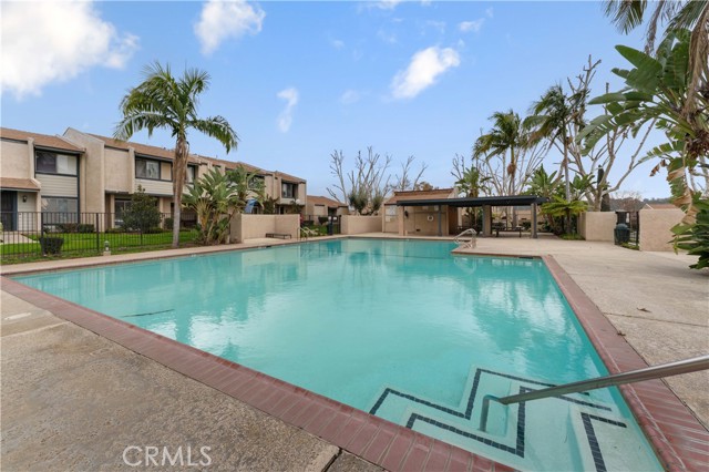 Pool with picnic area.