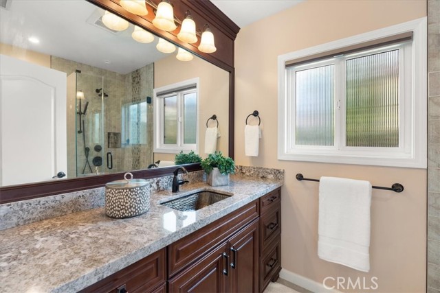 REmodeled master bath with beautiful walk-in shower!