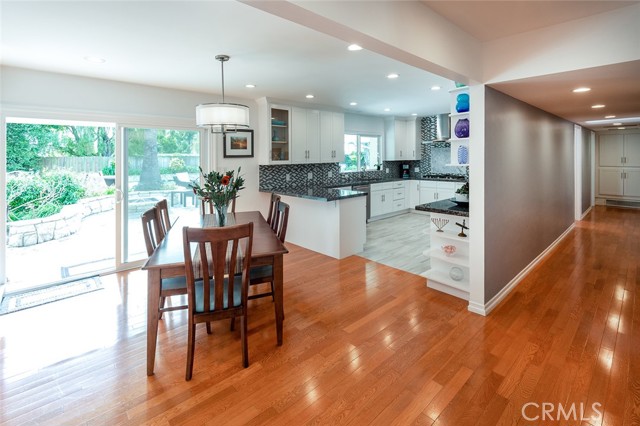 Dining area open to kitchen & family room