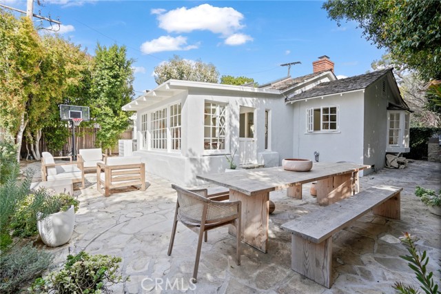 Private rear yard with PV stone patio