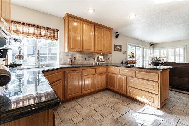 Solid oak cabinets and granite countertops