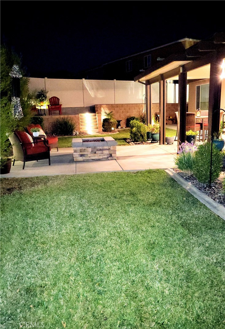 Backyard at night