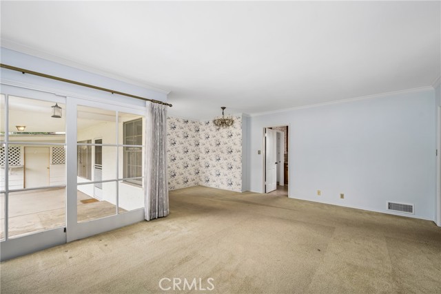 Living Room with Sliding Door to Backyard