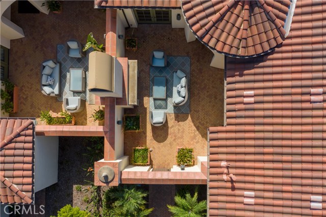 Ariel view of the courtyard of Villa 10-301, left.