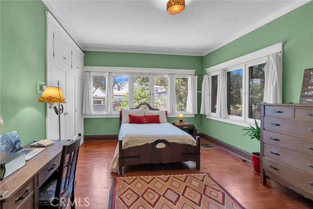 Downstairs bedroom with garden views.