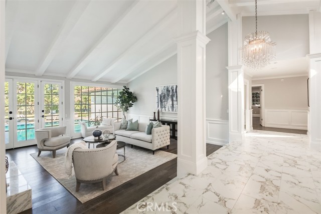 To the right of the formal living area are all the bedrooms.