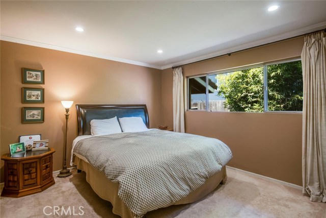 Master Bedroom with skimmed ceilings and LED lighting.