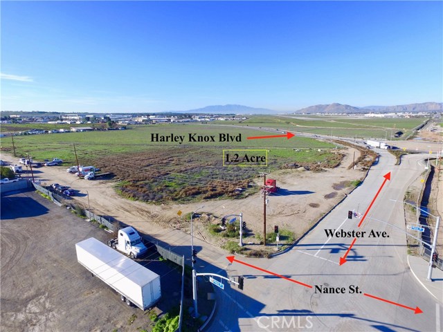53,221 sq. ft. (ONE ACRE PLUS!) Prime Vacant Land Package! GREEN ZONE (cannabis allowed)! REGIONAL DISTRIBUTION CENTER DISTRICT! City of Perris. South of March Air Reserve Base. NEW SIGNALED ROUNDABOUT VISIBLE LOCATION! Four contingent parcels. Frontage is newly paved, widened, sidewalks, curbs & lighting. New corner signal on Webster/Nance Streets. City of Perris, properties are located in the General Industrial Zone & Perris Valley Commerce Center Specific Plan (PVCC SP). Manufacturing plants, storage facilities, distribution centers, warehouses. Zoning APPROVED FOR COMMERCIAL CANNABIS GROWING AND WAREHOUSING! Between the I-215 FWY. (Harley Knox off ramp) North Perris Blvd., & Ramona Expressway. Easy access for shipping & commuting available on the re-aligned, signaled roundabout on Harley Knox and Webster is on the Northeast corner. Warehouses currently constructed within area. Close proximity to existing warehouses, including LOWE'S Distributing Center, ROSS Distributing Center, WALGREEN'S Distributing Center, AMAZON Fulfillment Distribution Center, HOME DEPOT Perris Distribution Center, plus! N. Perris Development Projects include several One Million+ sq. ft. industrial warehouses. Many family or investor possibilities on this highly visible commercial/industrial lot! High traffic corner will bring High customer count to your business! Owner/build/developer build or portfolio hold investment!53,221 sq. ft. (ONE ACRE PLUS!) Prime Vacant Land Package! GREEN ZONE (cannabis allowed)! REGIONAL DISTRIBUTION CENTER DISTRICT! City of Perris. South of March Air Reserve Base. NEW SIGNALED ROUNDABOUT VISIBLE LOCATION! Four contingent parcels. Frontage is newly paved, widened, sidewalks, curbs & lighting. New corner signal on Webster/Nance Streets. City of Perris, properties are located in the General Industrial Zone & Perris Valley Commerce Center Specific Plan (PVCC SP). Manufacturing plants, storage facilities, distribution centers, warehouses. Zoning APPROVED FOR COMMERCIAL CANNABIS GROWING AND WAREHOUSING! Between the I-215 FWY. (Harley Knox off ramp) North Perris Blvd., & Ramona Expressway. Easy access for shipping & commuting available on the re-aligned, signaled roundabout on Harley Knox and Webster is on the Northeast corner. Warehouses currently constructed within area. Close proximity to existing warehouses, including LOWE'S Distributing Center, ROSS Distributing Center, WALGREEN'S Distributing Center, AMAZON Fulfillment Distribution Center, HOME DEPOT Perris Distribution Center, plus! N. Perris Development Projects include several One Million+ sq. ft. industrial warehouses. Many family or investor possibilities on this highly visible commercial/industrial lot! High traffic corner will bring High customer count to your business! Owner/build/developer build or portfolio hold investment!