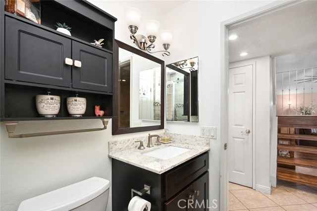 Stone countertops with upgraded fixtures.