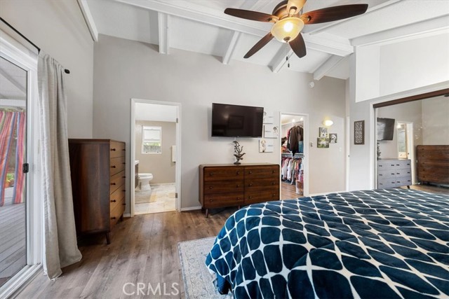 Primary bedroom has an ensuite bathroom and walk in closet