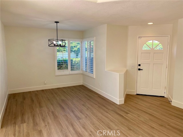 Dining room with plantation shutters