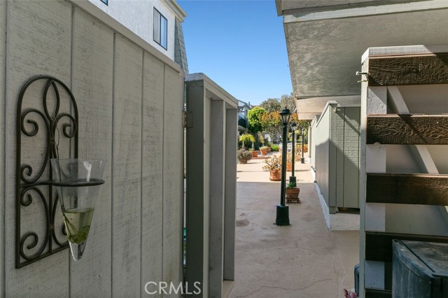 lower patio with gate to common area