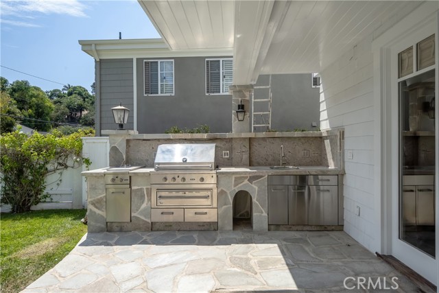 Built in backyard barbecue