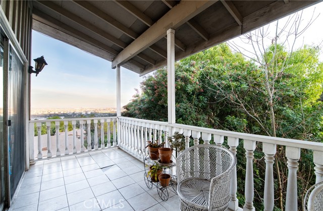 Balcony accessed from primary bedroom and living room