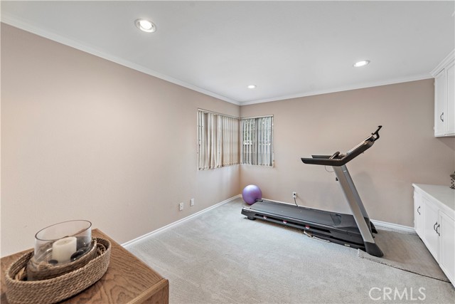 Main floor bedroom doubling as a gym