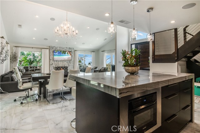 kitchen open to living room