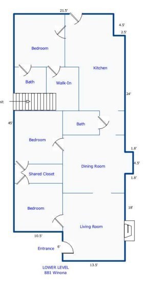 Downstairs floorplan.