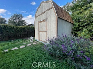 storage shed in backyard
