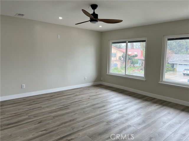 Extra large master bedroom area with nice street views