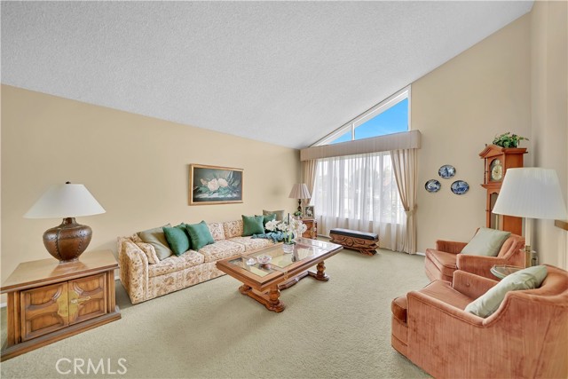 Elegant Formal Living Room with Dual Pane Windows and Sliders, Soaring Ceilings