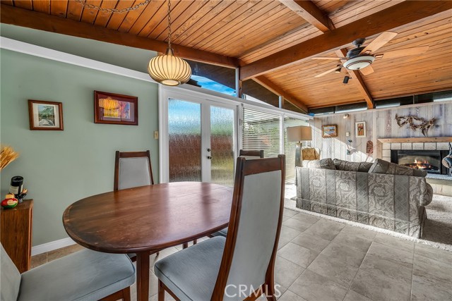 view of the dining area and living room from the north-west wall of the dining area