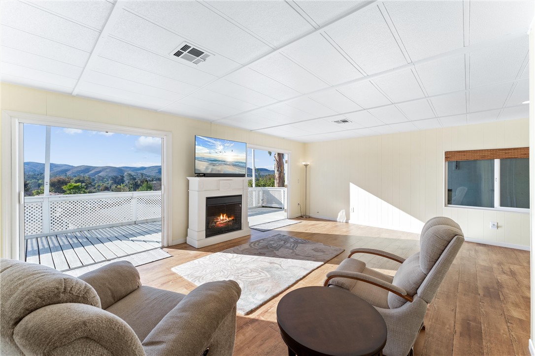 living space featuring panoramic views