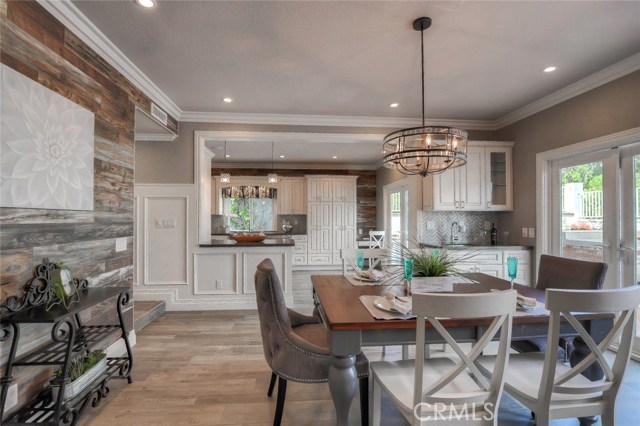 Looking from the dining room into the kitchen.