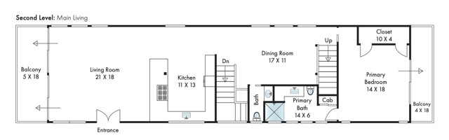 Second level floor plan