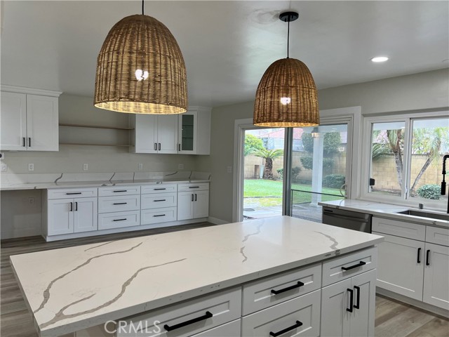 Large kitchen island perfect for prepping meals and gathering with friends and family