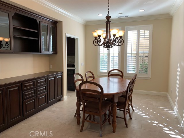 Dining room with built in buffet.