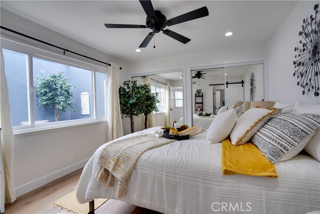 Main bedroom with view of the patio