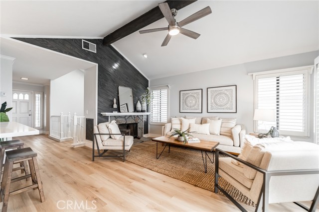 Living room with fireplace