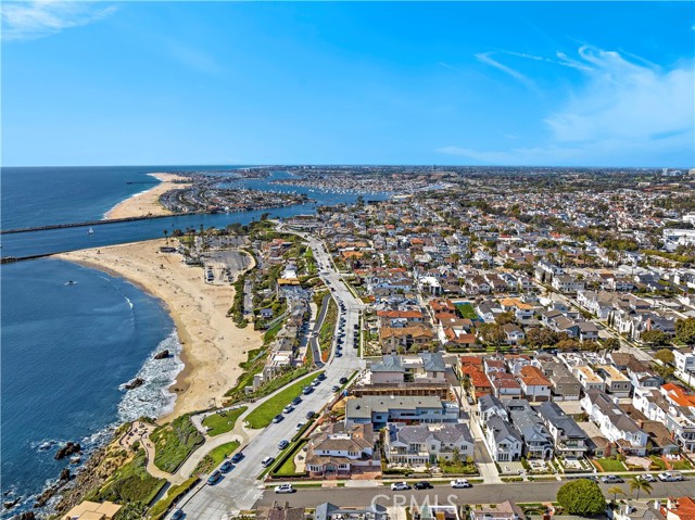 View of jetty entrance to Newport Harbor