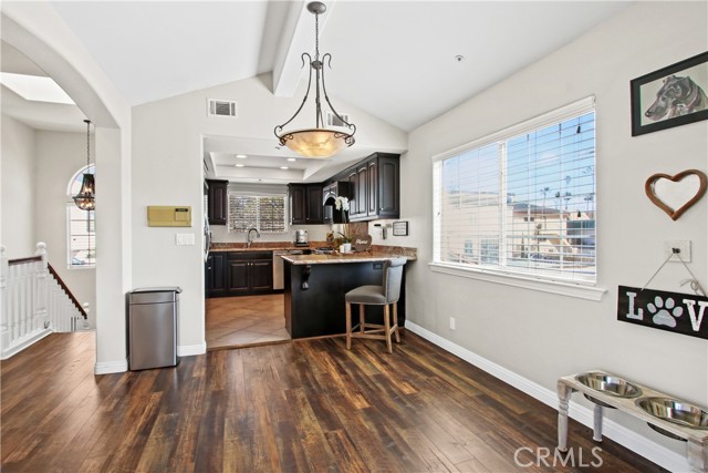 Kitchen dining area all open to living room