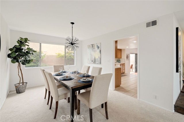 Dining Room with window to backyard