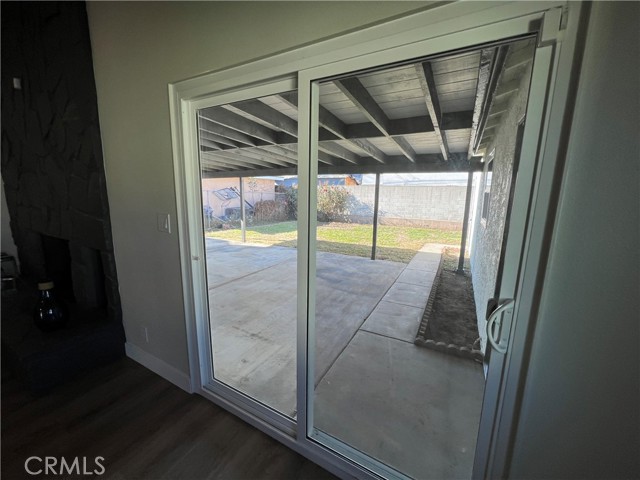 Sliding door to backyard