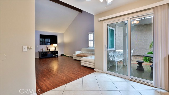 Slider to Patio and View of Large Living Room