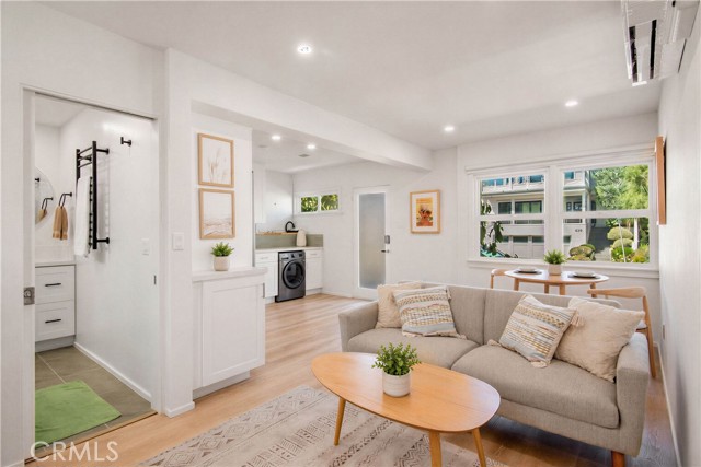 Downstairs living, dining and open concept kitchen