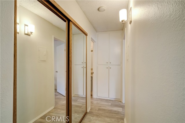 Double mirrored door closet for tons of storage space!