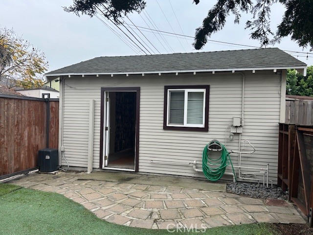 Side door from the garage to the parking area