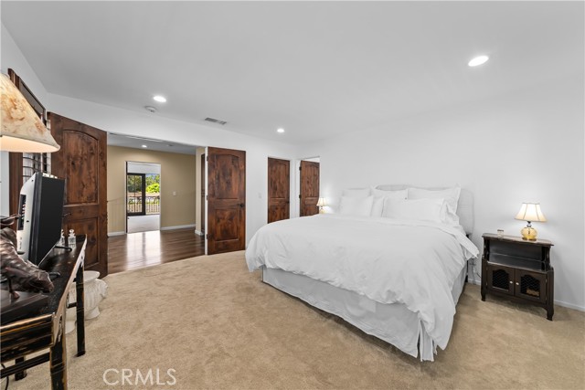 Master bedroom with double door entry