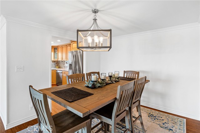 New lighting fixture in dining room.