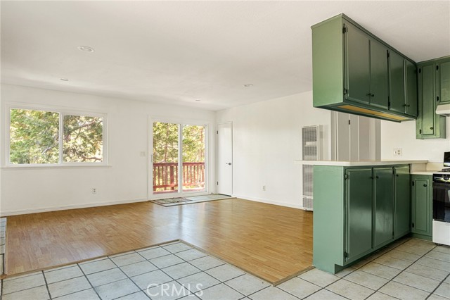 Living room open to kitchen.