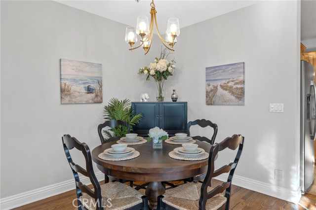 Dining area off kitchen and living room.