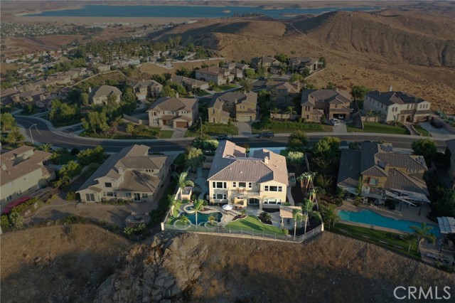 Aerial view of the back of the home