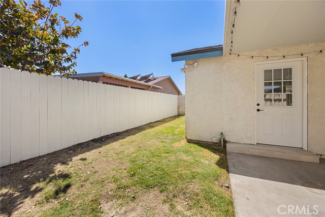 Grass area in backyard.