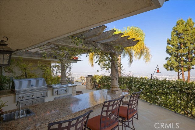 Outdoor Kitchen with Countertop Seating