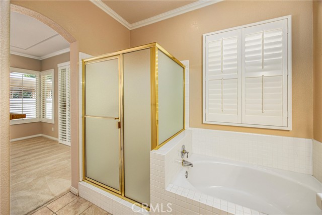 Separate tub and shower